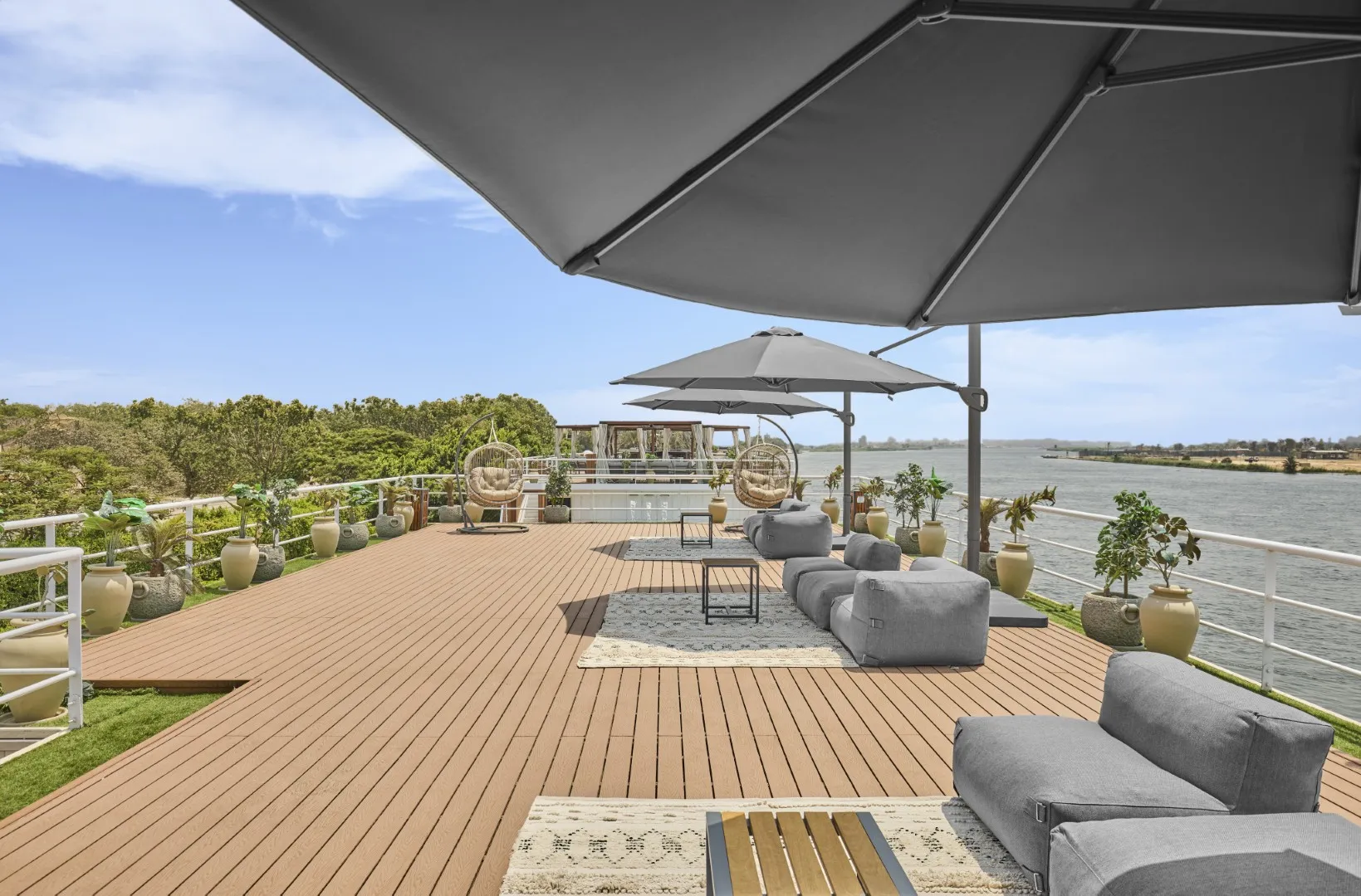 Sun deck of the Cleopatra Luxury Cruise & Spa Nile cruise